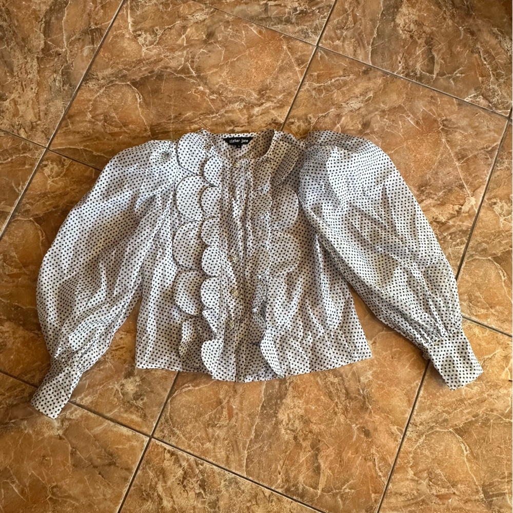 Sister Jane Black and White Polka Dot Blouse